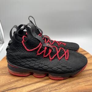 Nike Lebron 15 Shoes Mens Size 11 Black Red Basketball Casual Comfort Sneakers
